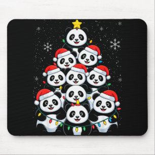 Lover Xmas Panda Christmas Tree T Shirt  Mouse Pad