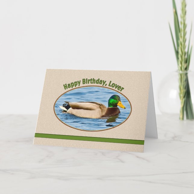 Lover's Birthday Card with Mallard Duck (Front)