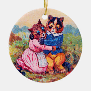 Lovers Cat (Strong Emotion), Louis Wain Ceramic Tree Decoration