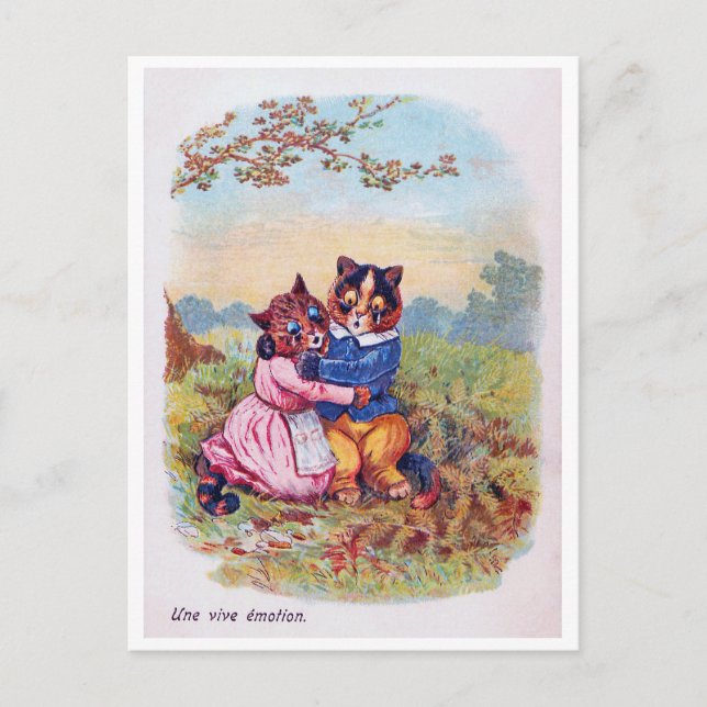 Lovers Cat (Strong Emotion), Louis Wain Postcard (Front)
