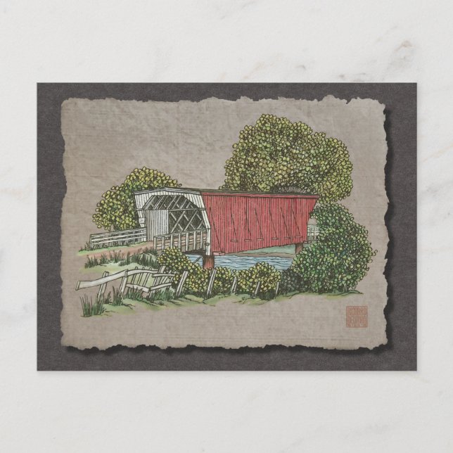 Lovers Covered Bridge Postcard (Front)