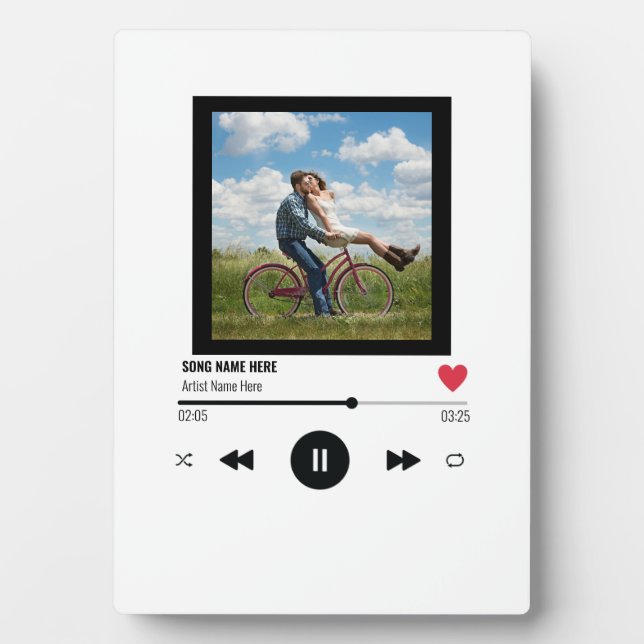 Lovers Custom Personalised Photo Our Song Plaque (Front)