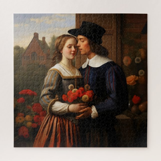 Lovers Dutch Golden Age Jigsaw Puzzle (Vertical)