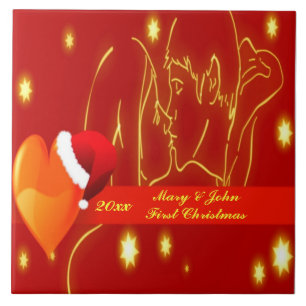 Lovers First Christmas Tile