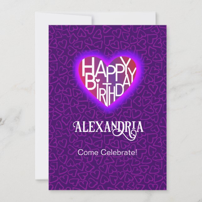 Lover's Heart® Customise Birthday Card/Invite Invitation (Front)