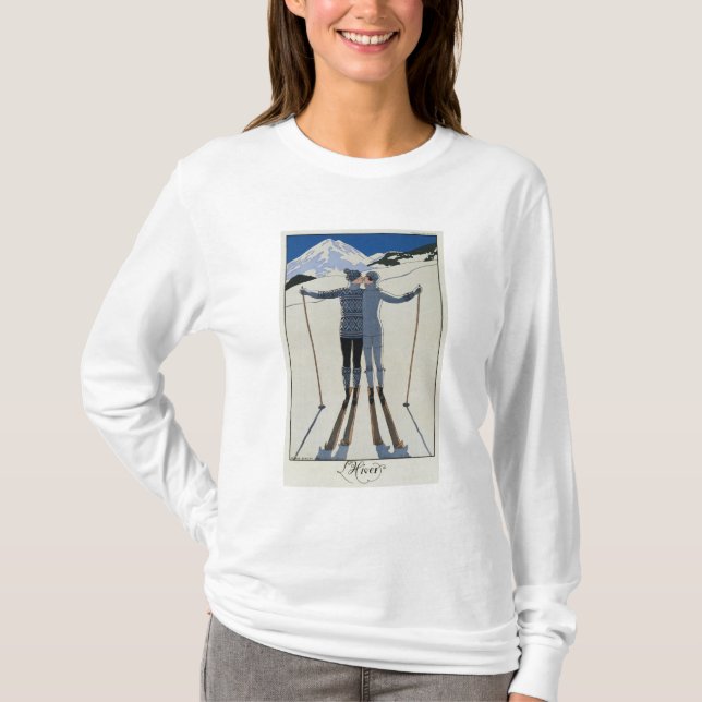 <Lovers in the Snow> by Georges Barbier T-Shirt (Front)