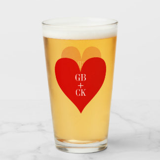 Lover's Initials Pint Beer Glasses