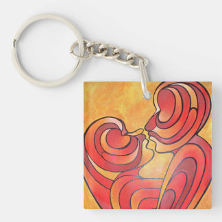 Lovers Kiss And Their Bodies Form A Love Heart Key Ring