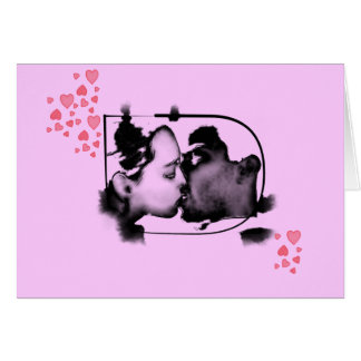 lovers kissing hearts