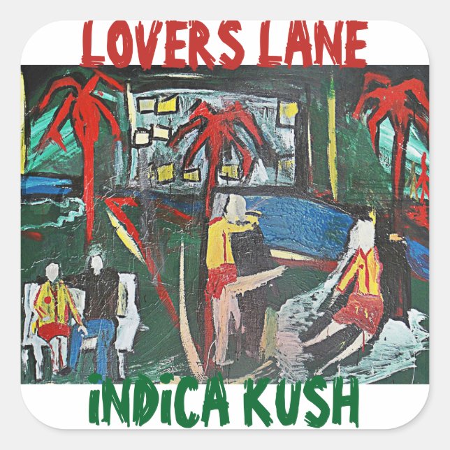 LOVERS LANE INDICA KUSH SQUARE STICKER (Front)