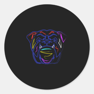 Lovers Line Drawing Artsy English Bulldog Classic Round Sticker