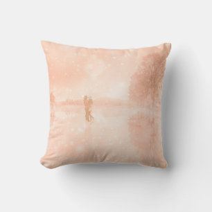 Lovers on a frozen pond cushion