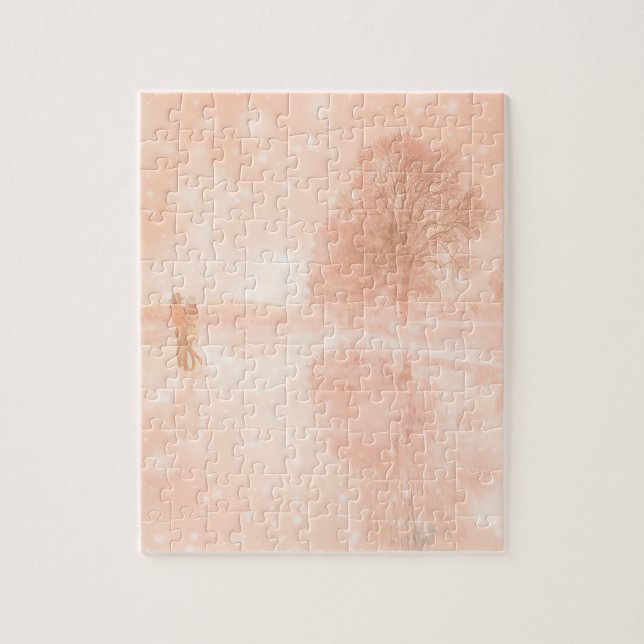 Lovers on a frozen pond        jigsaw puzzle (Vertical)