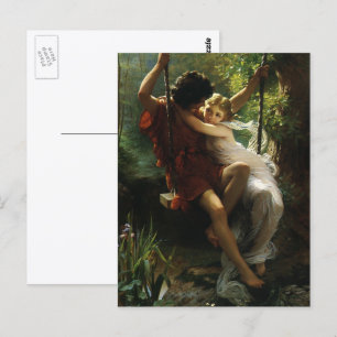 Lovers on a Swing. Spring by Pierre Auguste Cot Postcard