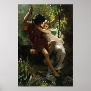 Lovers on a Swing. Spring by Pierre Auguste Cot Poster
