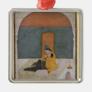 Lovers on a terrace, Garhwal, c.1780-1800 Metal Tree Decoration