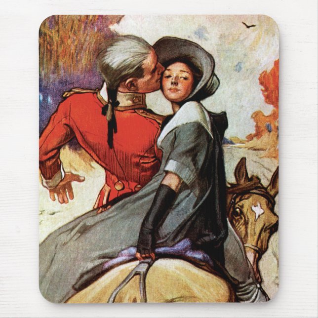Lovers on Horseback Mouse Pad (Front)