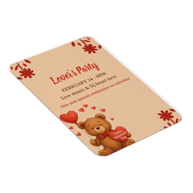 Lover's Party - Valentine’s Day party Invitation Magnet (Right Side)