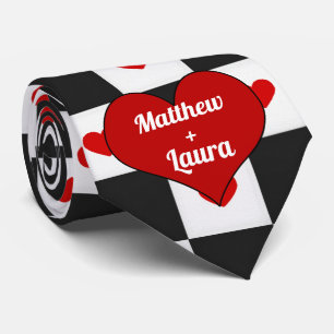 Lovers Red Heart with Chequerboard Tie