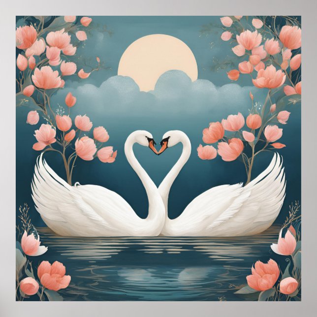 Lover's Swans Poster (Front)