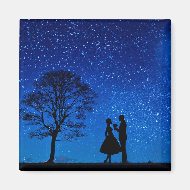 Lovers under a full moon  magnet (Front)