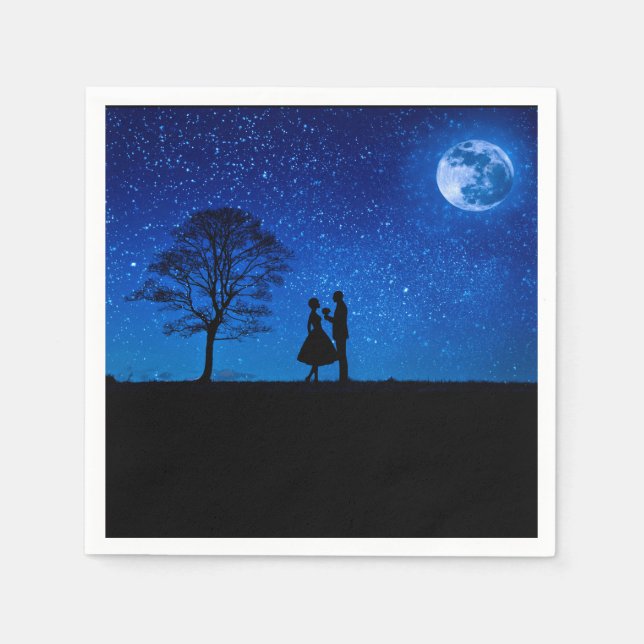 Lovers under a full moon   napkin (Front)