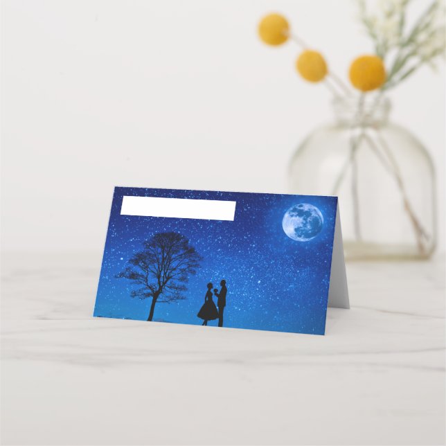 Lovers under a full moon     place card (Front)