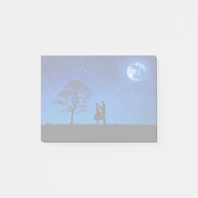 Lovers under a full moon     post-it notes (Front)