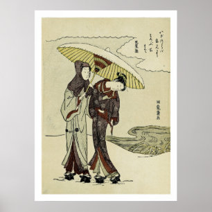 Lovers Under an Umbrella Poster