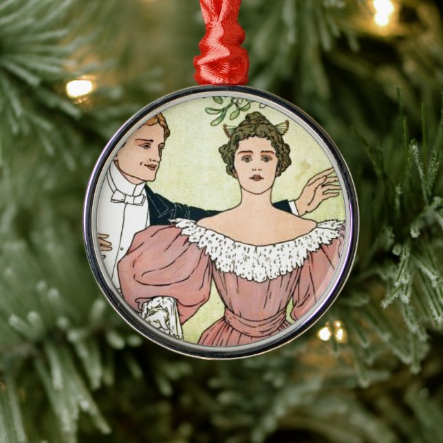 Lovers under the Mistletoe Metal Tree Decoration (Tree)