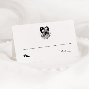 Lovers Until Death Skeletons Place Card Veggie