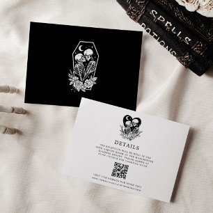 Lovers Until Death Skeletons & Roses Details Invitation
