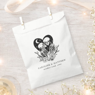 Lovers Until Death Skeletons & Roses Wedding Favour Bags