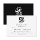 Lovers Until Death Skeletons & Roses Wedding RSVP