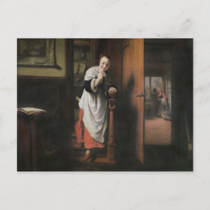 Lovers with a Woman Listening Postcard