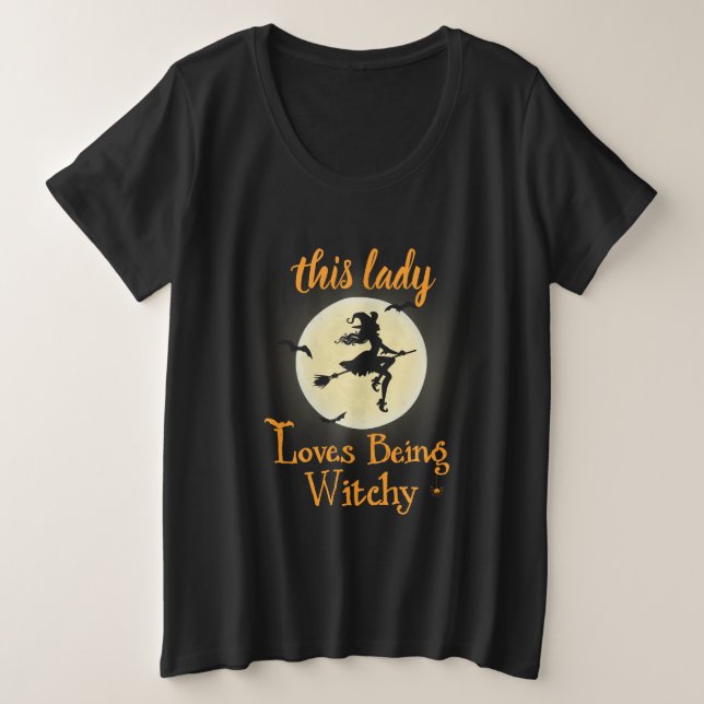 Loves Being Witchy Plus Size T-Shirt (Design Front)