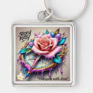"Love's Direction in Bloom" Key Ring