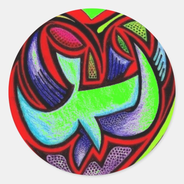 Love's Full Heart - Customised Classic Round Sticker (Front)