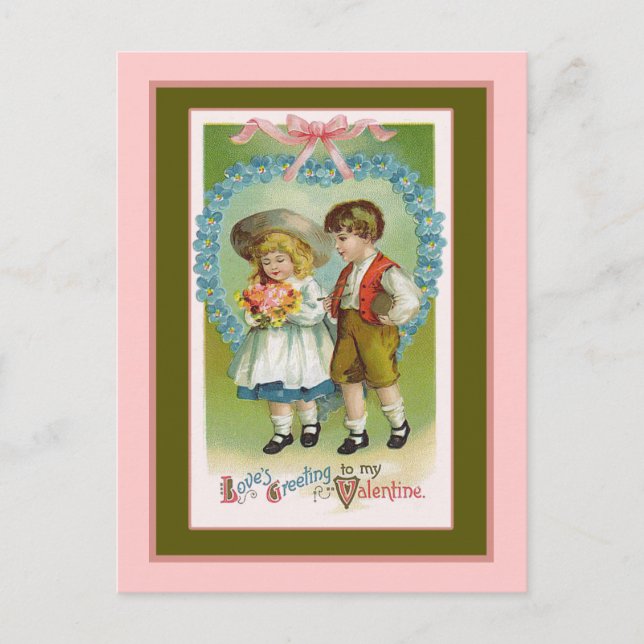 Love's Greeting Old Fashioned Valentine Holiday Postcard (Front)