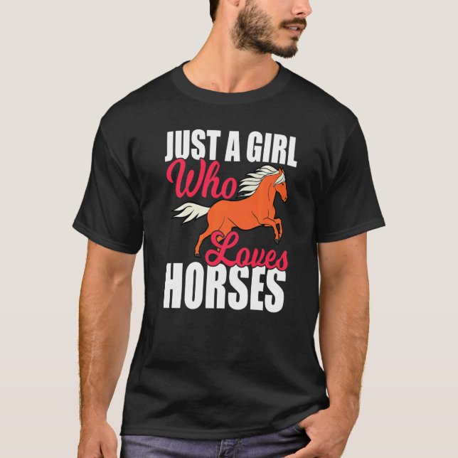 Loves Horses Graphic T-Shirt (Front)