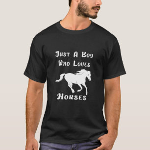 Loves Horses Horse Equestrian Boys T-Shirt