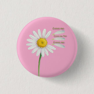 Loves Me, Loves Me Not Daisy – Romantic Watercolor 3 Cm Round Badge