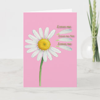 Loves Me, Loves Me Not Daisy – Romantic Watercolor Holiday Card