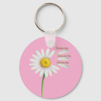 Loves Me, Loves Me Not Daisy – Romantic Watercolor Key Ring