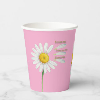 Loves Me, Loves Me Not Daisy – Romantic Watercolor Paper Cups