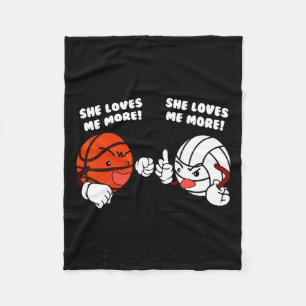 Loves more basketball volleyball player t shirt fleece blanket