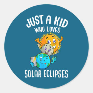 Loves Solar Eclipses Sun Moon Classic Round Sticker