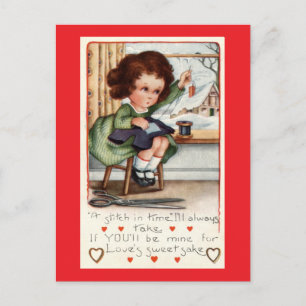 Love's Sweet Sake Valentine Repro Vintage 1922 Holiday Postcard