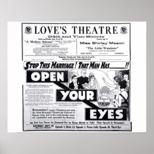 Love's Theatre 1920 vintage movie ad poster