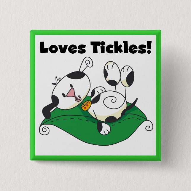 Loves Tickles T-shirts and Gifts 15 Cm Square Badge (Front)